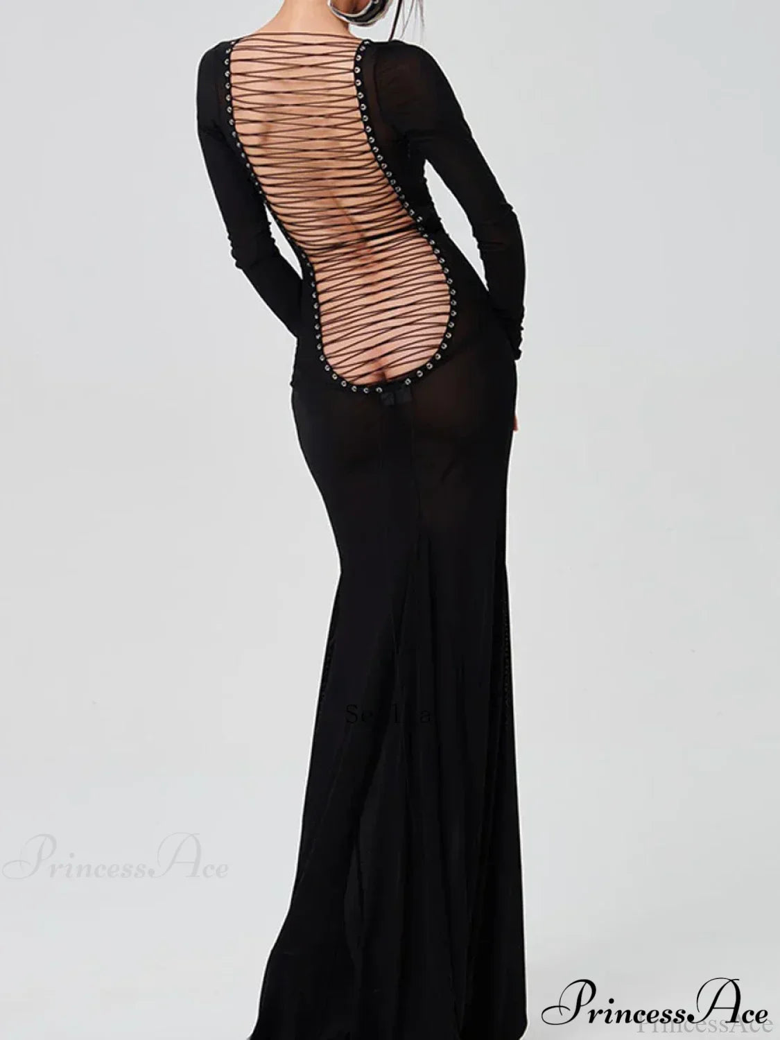 See-Through Bodycon Maxi Dress image 2