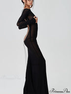 See-Through Bodycon Maxi Dress image 1