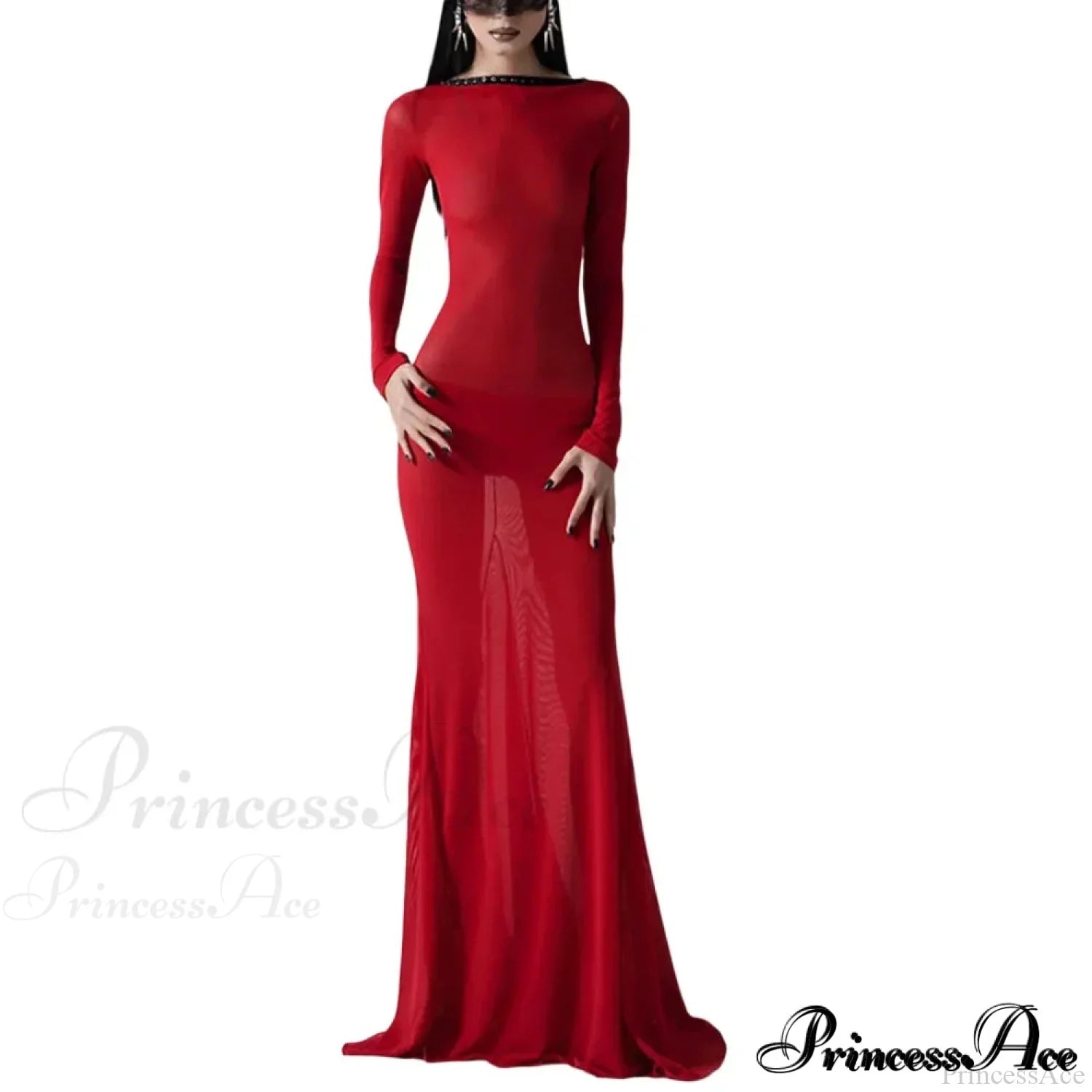 See-Through Bodycon Maxi Dress image 3
