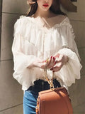 See Through Boho Mesh Ruffle Blouse image 4