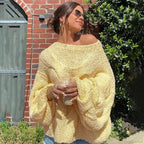 See-through Casual Loose Y2K Knitted Sweater image 1