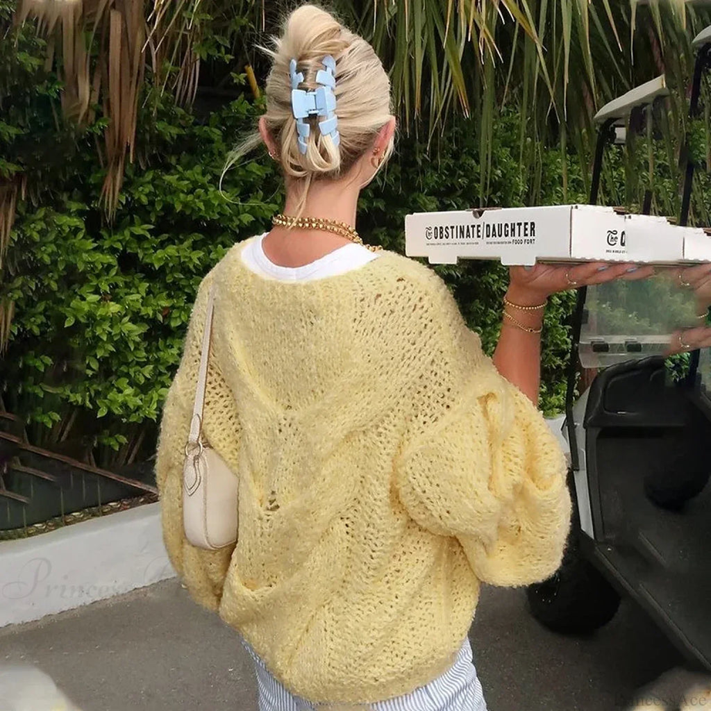 See-through Casual Loose Y2K Knitted Sweater image 3