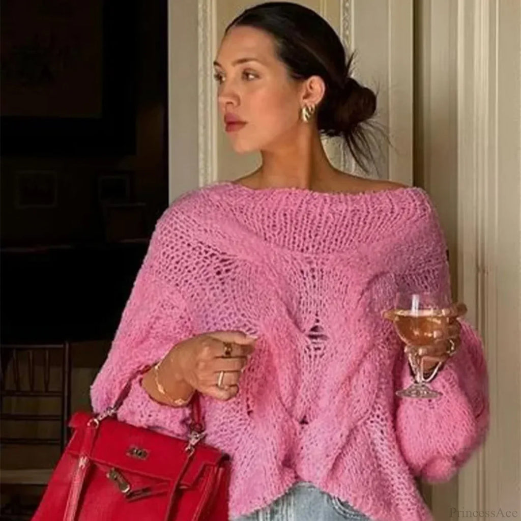 See-through Casual Loose Y2K Knitted Sweater image 4