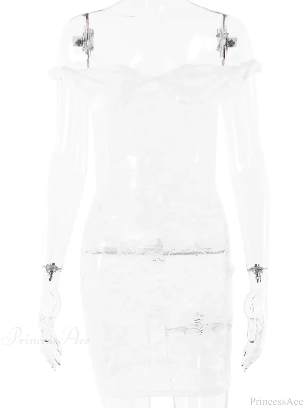 See-Through Lace Floral Off-Shoulder Bodycon Mini Floral Dress image 3