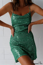 Sequin Bodycon Backless Party Dress image 2