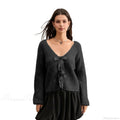 Sequin Bow Front Tie Loose V-neck Cardigan image 7