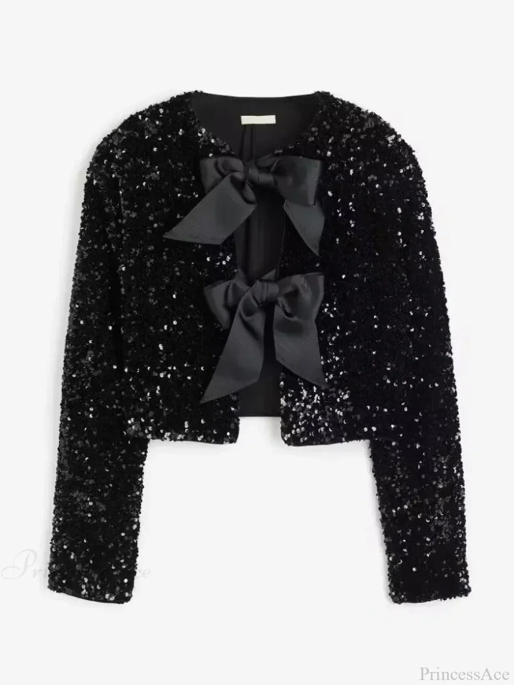 Sequin Bow Lace-Up Short Coat image 6