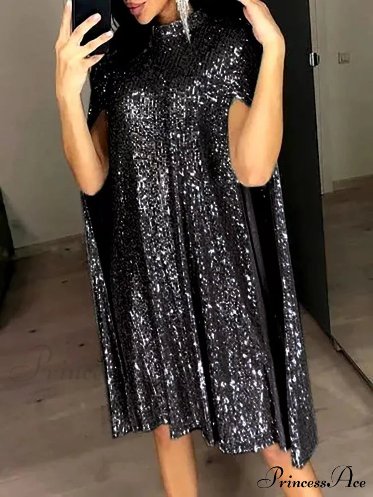 Sequin Cape Mini Dress image 4