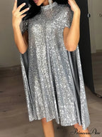 Sequin Cape Mini Dress image 2