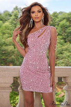 Sequin Chain One Shoulder Slim Party Dress image 8
