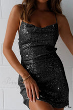 Sequin Crisscross Back Dress image 11