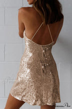 Sequin Crisscross Back Dress image 4