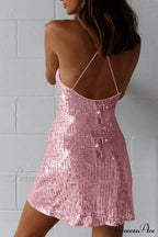 Sequin Crisscross Back Dress image 2