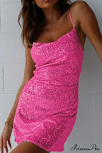 Sequin Crisscross Back Dress image 7