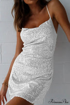 Sequin Crisscross Back Dress image 5