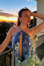 Sequin Halter Neck Backless Bodycon Mini Dress image 3