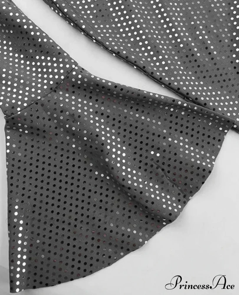 Sequin Long Sleeve Charming Off-Shoulder Maxi Dress image 12