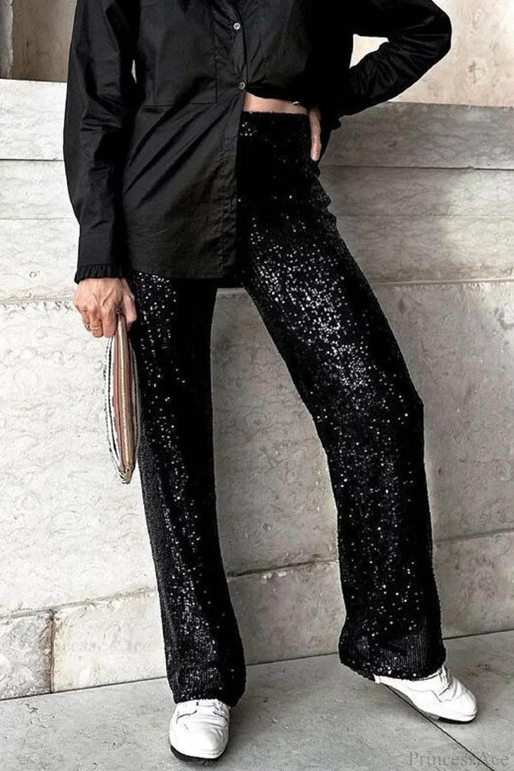 Sequin Long Straight Pants image 8