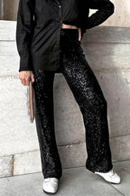 Sequin Long Straight Pants image 8