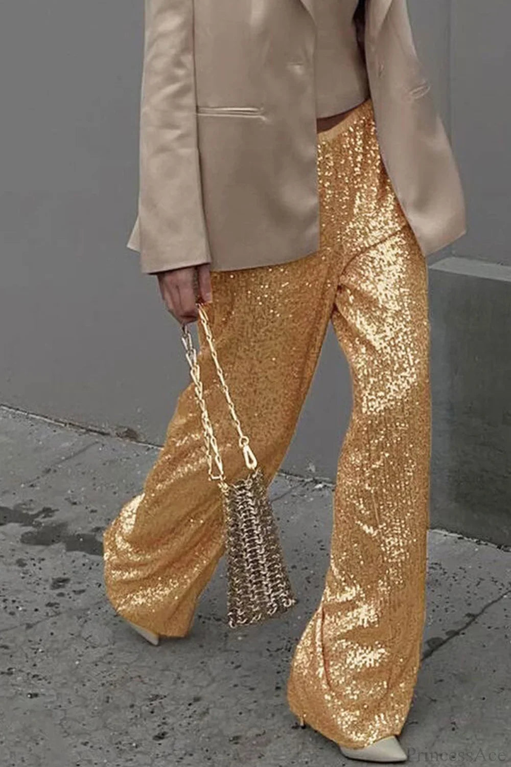 Sequin Long Straight Pants image 1
