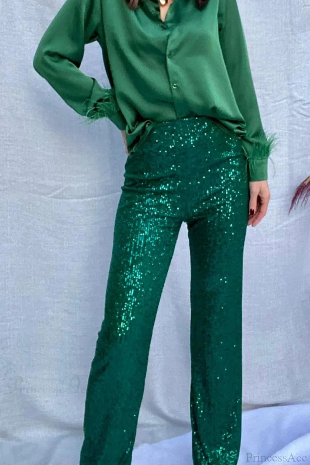 Sequin Long Straight Pants image 15