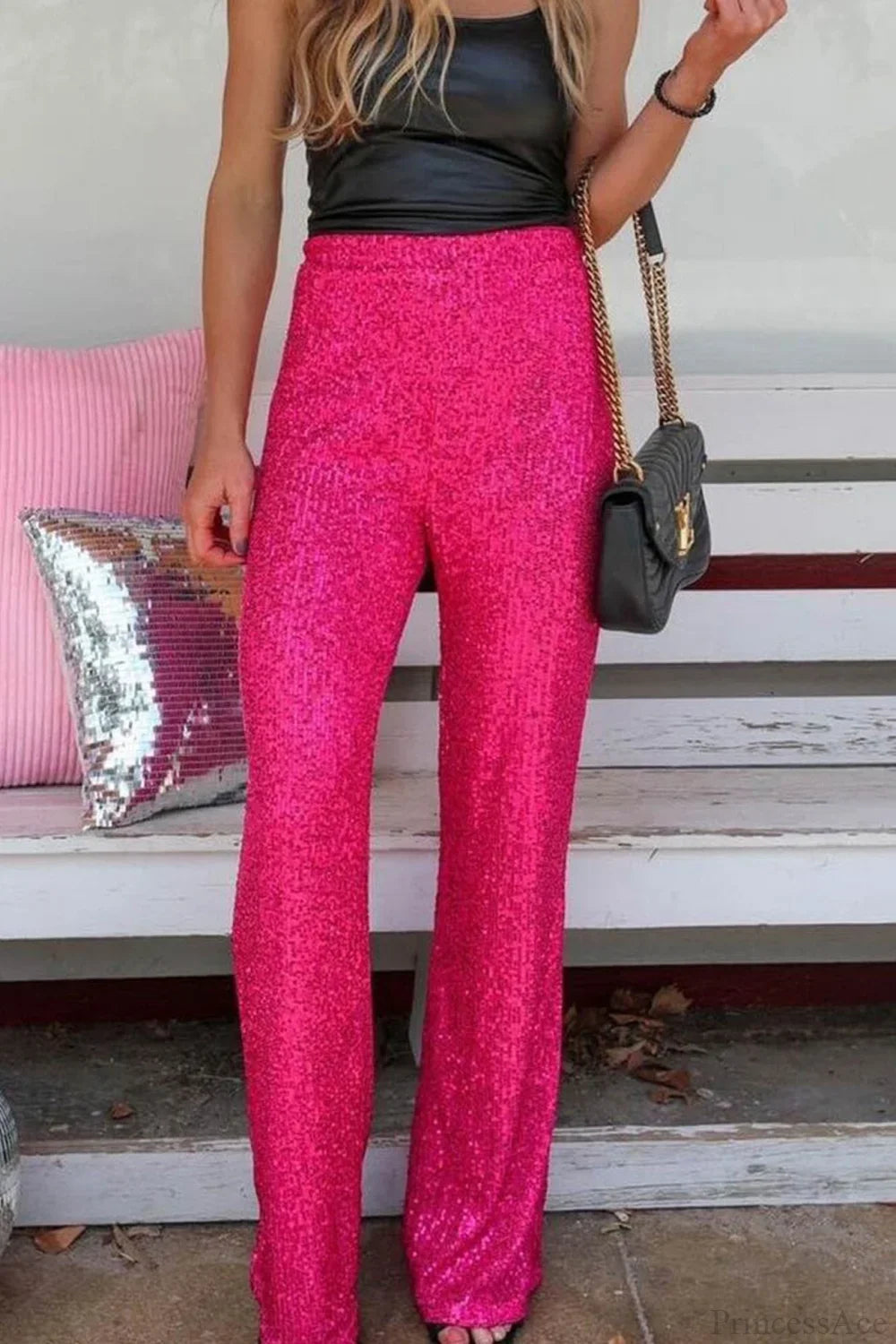 Sequin Long Straight Pants image 11