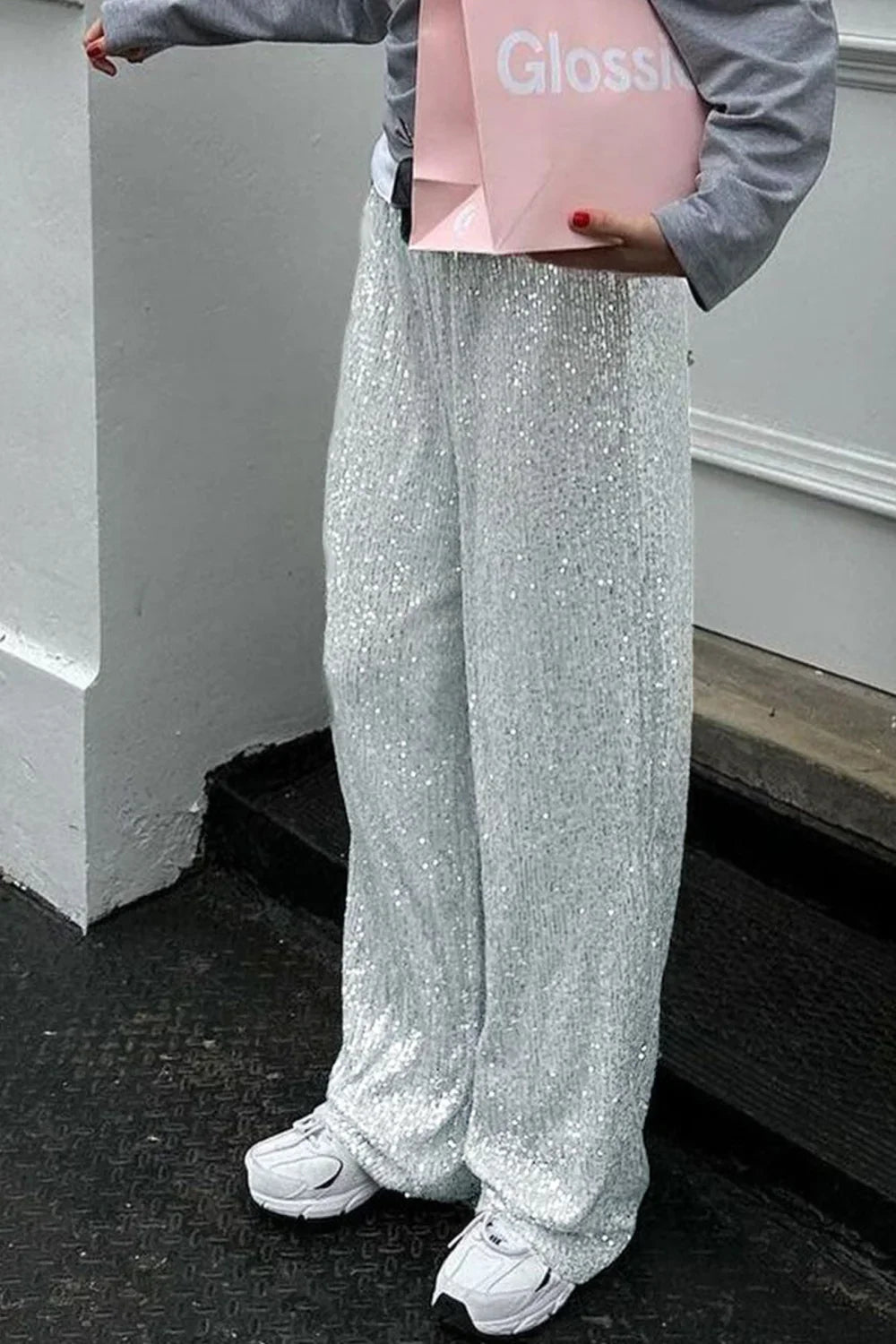 Sequin Long Straight Pants image 6