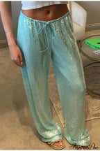 Sequin Loose Wide-Leg Casual Pants image 2