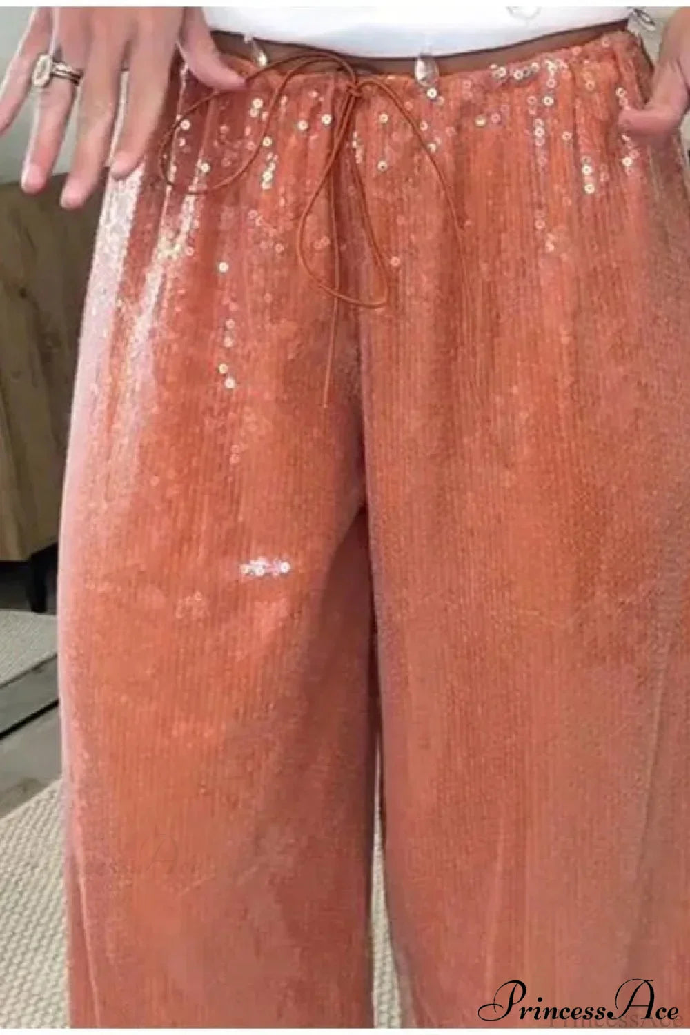 Sequin Loose Wide-Leg Casual Pants image 9