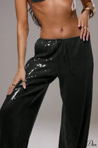 Sequin Loose Wide-Leg Casual Pants image 6