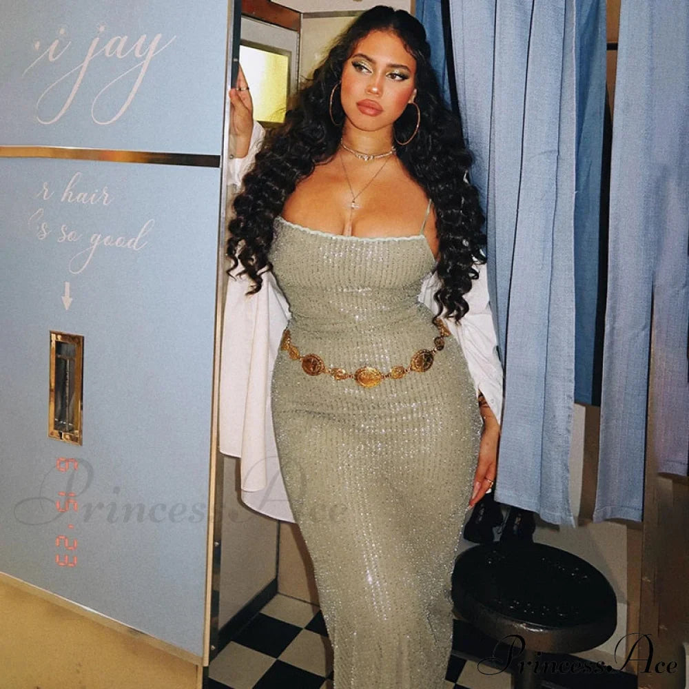 Sequin Mesh Stylish Long Dress image 3