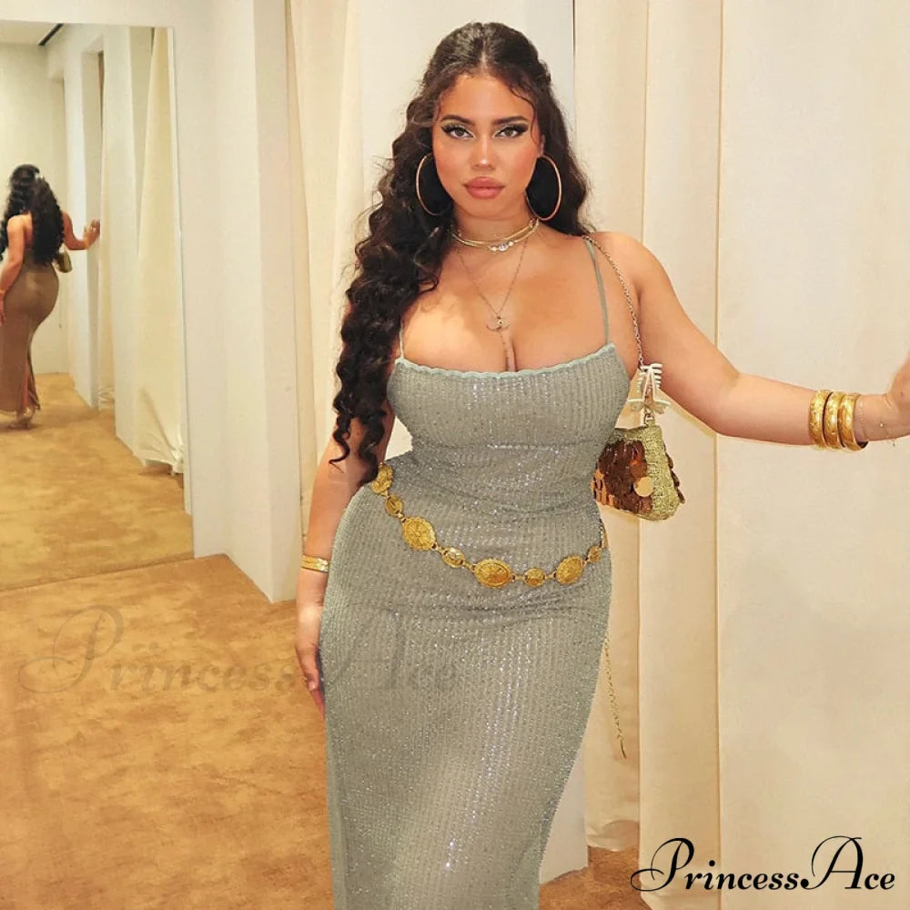 Sequin Mesh Stylish Long Dress image 4