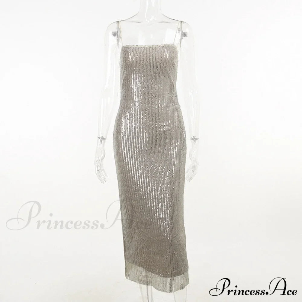 Sequin Mesh Stylish Long Dress image 11