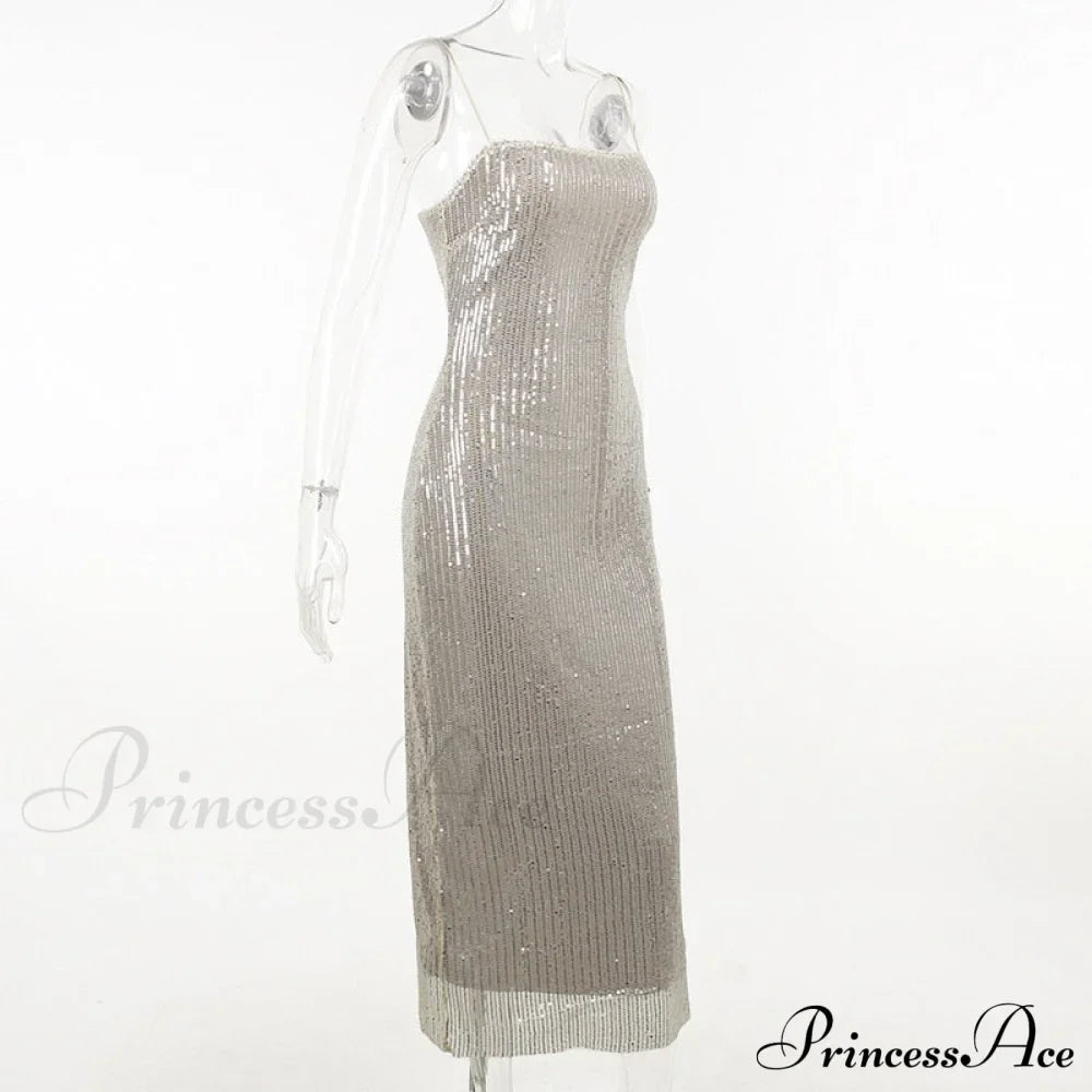 Sequin Mesh Stylish Long Dress image 12
