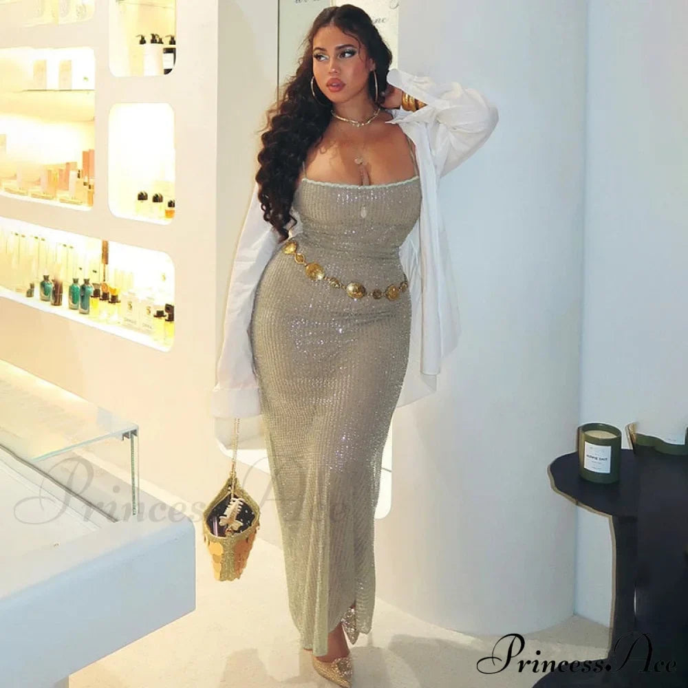 Sequin Mesh Stylish Long Dress image 8