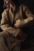 Sequin Metallic Stand Collar Loose Fashion Coat image 1