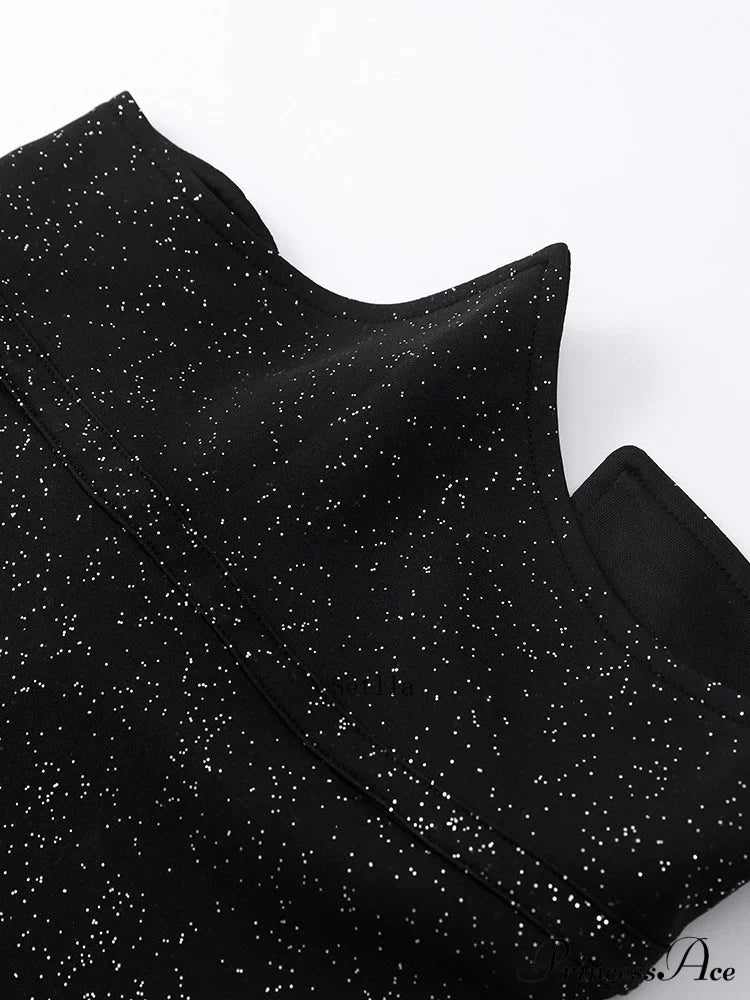 Sequin O Neck Long Sleeve Mini Dress image 5
