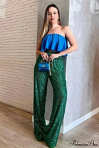 Sequin Slim-Fit Straight Casual Pants image 13