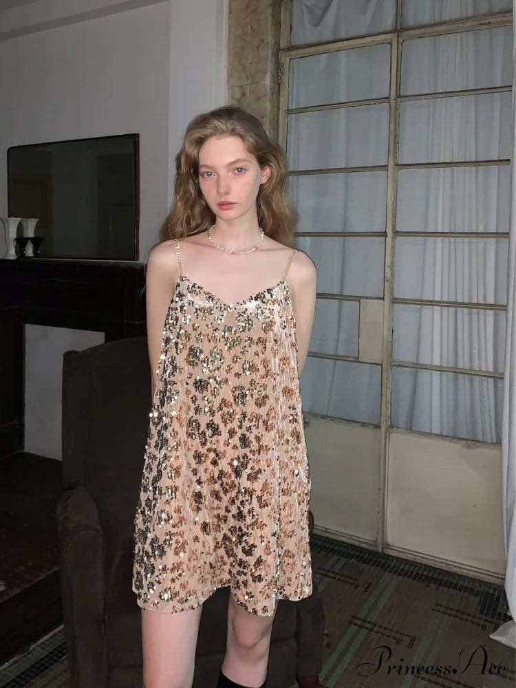 Sequin Slimming Suspender Dress For Women image 3