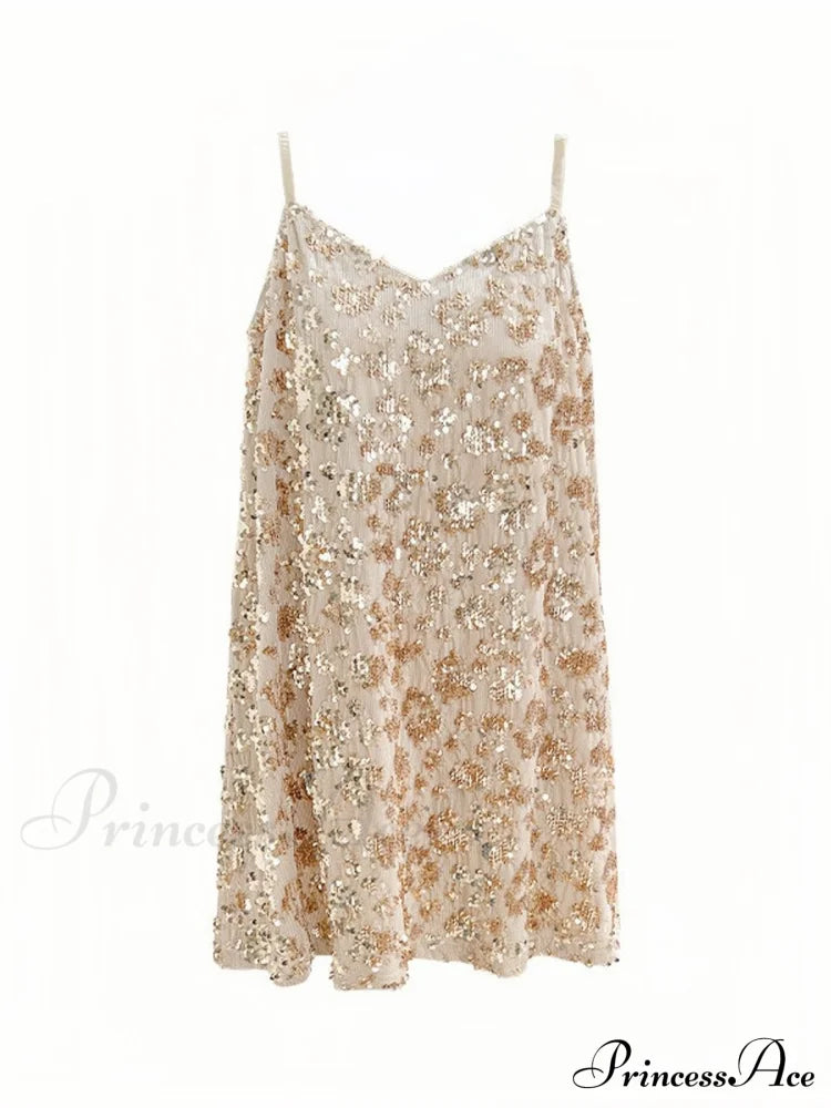 Sequin Slimming Suspender Dress For Women image 2