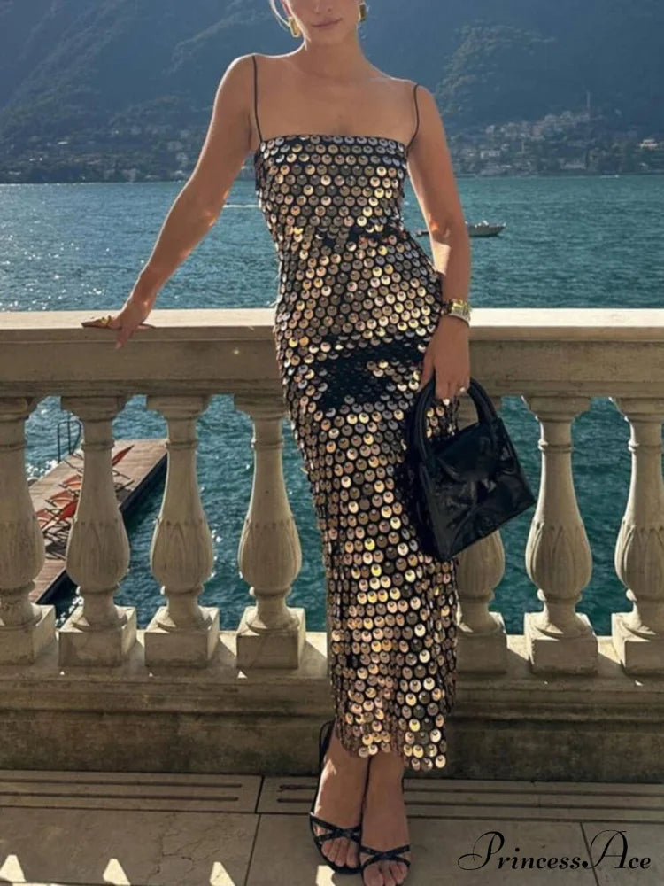 Sequin Versatile Stylish Irregular Midi Dress image 5