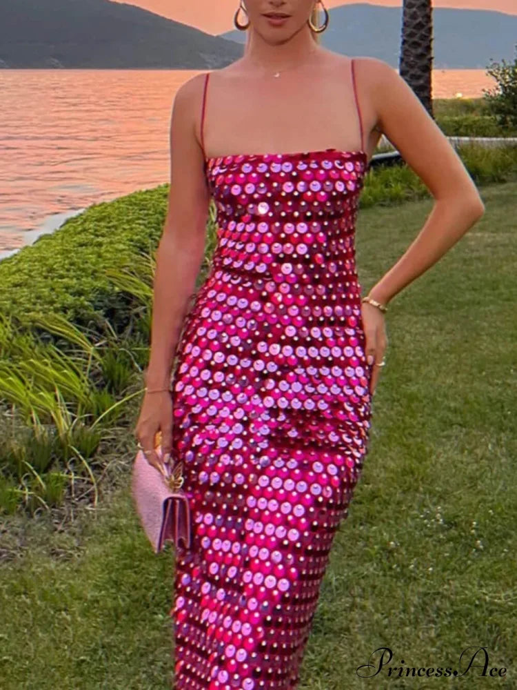 Sequin Versatile Stylish Irregular Midi Dress image 1