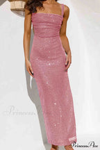 Sequined Backless Dress with Irregular Straps image 13
