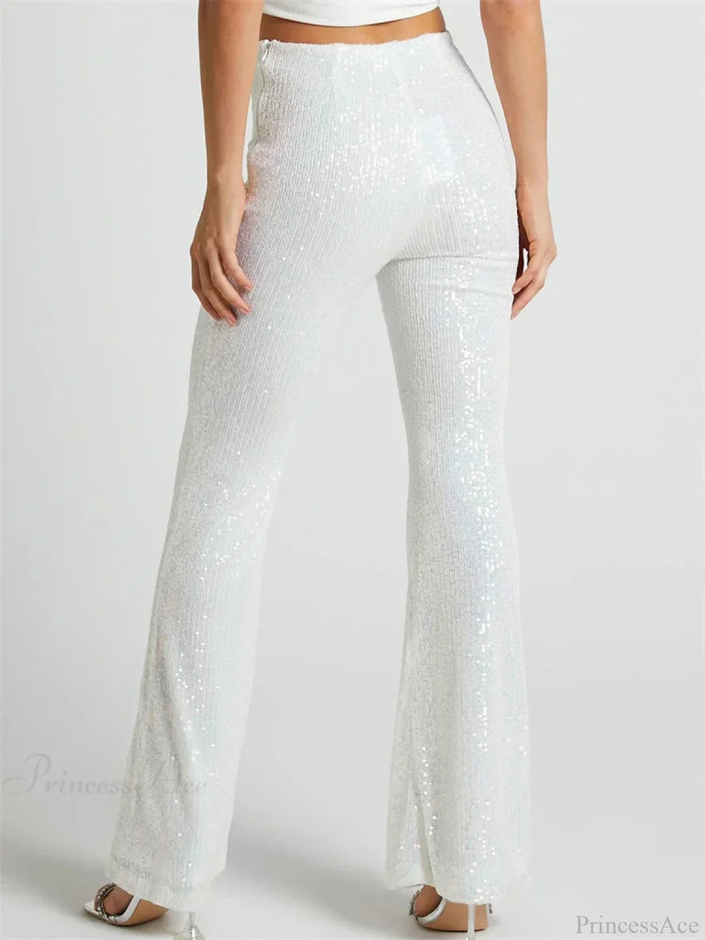 Sequined High Waist Slim Fit Flare Club Pant image 2