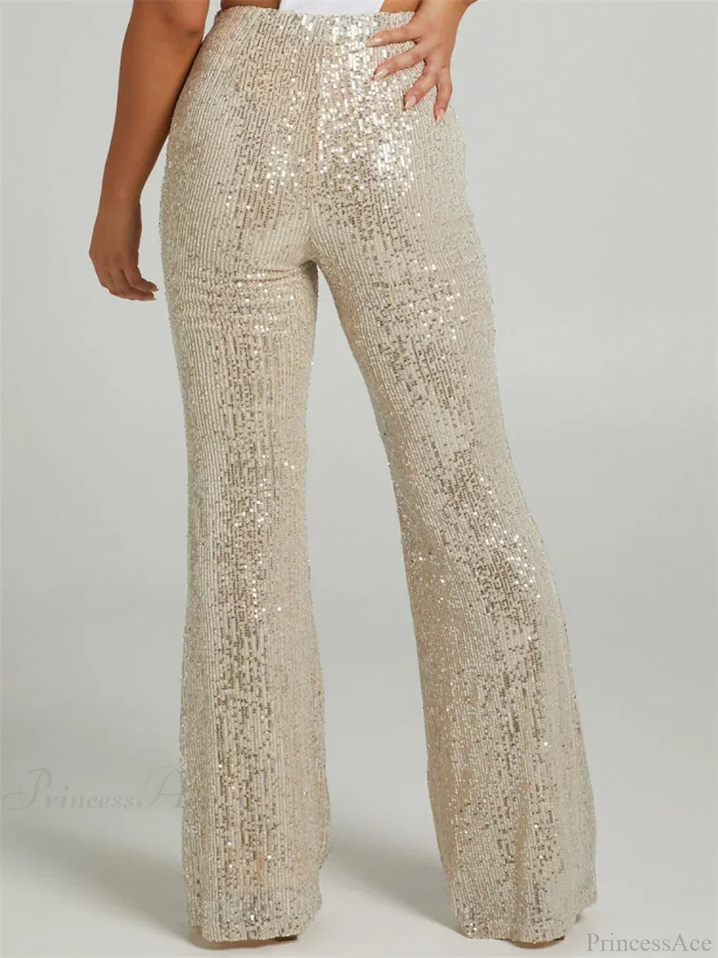 Sequined High Waist Slim Fit Flare Club Pant image 4