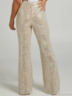 Sequined High Waist Slim Fit Flare Club Pant image 4