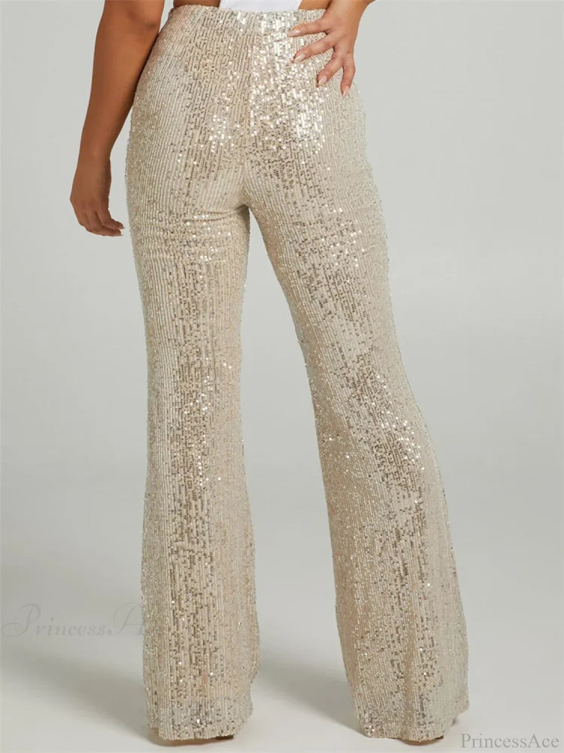 Sequined High Waist Slim Fit Flare Club Pant image 4