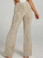 Sequined High Waist Slim Fit Flare Club Pant image 3