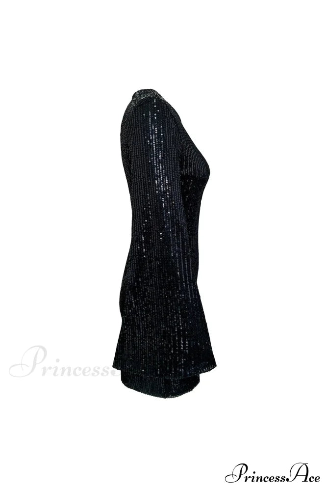 Sequins Flare Sleeve Dress image 5