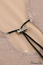 Sequins V Neck Flares Sleeve Pack Hip Dress image 8